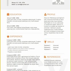 Spiffing Two Column Resume Template Word Free Of Vincent