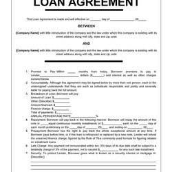 Cool Free Loan Agreement Templates Word Template Business Printable Demand Canada