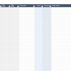 Superb Free Contact List Templates Template Address Book