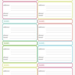 Fine Printable Address Book Template Excel Templates