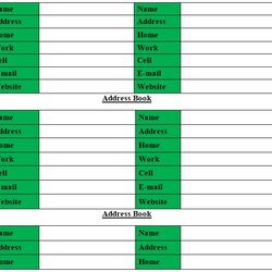 Matchless Free Address Book Template Excel Word Printable