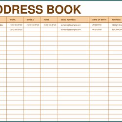 Brilliant Free Printable Excel Address Book Template Binaries Contacts Example