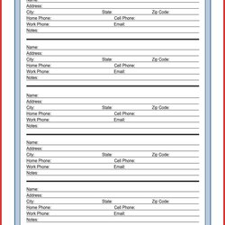 Simple Printable Address Book Templates Template Excel
