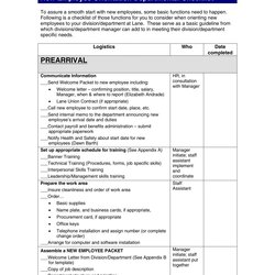 New Employee Orientation Agenda Template Hire Departmental Program Checklist Examples Excel