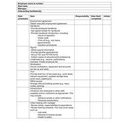 Sample New Employee Orientation Checklist Examples Word Excel Agenda Template