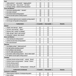 High Quality Facility Maintenance Checklist Template Excel Templates