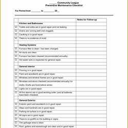 Supreme Facility Maintenance Checklist Template Awesome