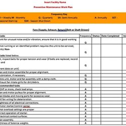 Super Maintenance Checklist Template Download Samples Examples Free