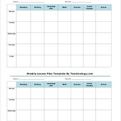 Super Weekly Lesson Plan Template Word Blank