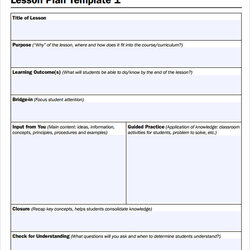 Fine Free Sample Printable Lesson Plan Templates In Ms Word Template Blank Simple Plans Weekly Format