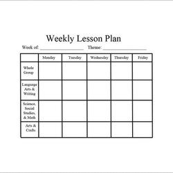 Eminent Weekly Lesson Plan Template Free Printable Plans Preschool Download