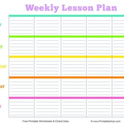 Sublime Free Printable Weekly Lesson Plans Template One Blank Format Lessons