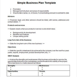 Free Simple Business Plan Templates In Ms Word Google Template Format Proposal Sample Example Outline