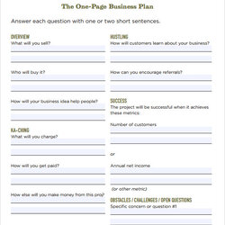 Preeminent Simple Business Plan Template Word Templates Printable Documents Form One Page