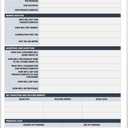 Business Plan Template One Page For Start Up Word