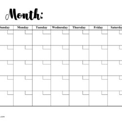 Great Blank Printable Monthly Calendar