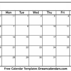 Legit Full Size Printable Monthly Calendars Free Calendar That Blank Templates Writable