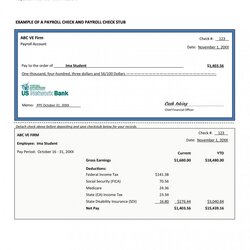 Pay Stub Template Paycheck Payroll Deposit Checks Surprising Microsoft Fearsome Image