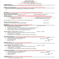 Free Sample Resume For Graduate School In Ms Word Business College Templates