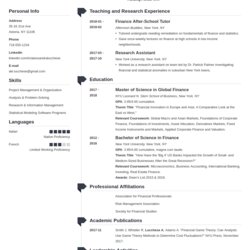 Resume For Graduate School Application Template Examples Example Modern