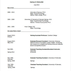 Tremendous Free Sample Resume For Graduate School In Ms Word Format