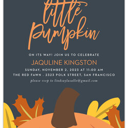 Brilliant Little Pumpkin Baby Shower Invitations By Basic Invite