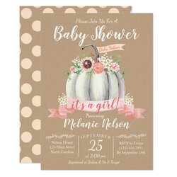 Cool Little Pumpkin Fall Baby Shower Invitation Girl