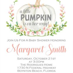 Outstanding Girls Pink Little Pumpkin Baby Shower Invitations