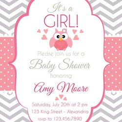 Baby Shower Invitation Girl Chevron Style