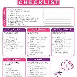 The Highest Quality Free Printable Weekly Cleaning Checklist Instant Download Sara