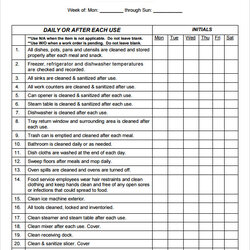 Terrific Janitorial Schedule Template Excel Cleaning Sample