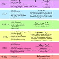 Superb Weekly Cleaning Schedule Planner Template Free Printable House Chart List Schedules Clean Checklist