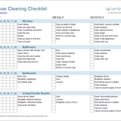 Eminent Daily Weekly Monthly Cleaning Schedule Template Excel House Checklist
