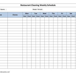 Supreme Blank Cleaning Schedule Template Professional Templates