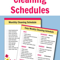 Weekly Cleaning Schedule Template Collection Printable Tasks Easy House