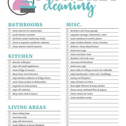 Marvelous New Monthly Cleaning Schedule Template Checklist Printable Templates Weekly House Deep Daily