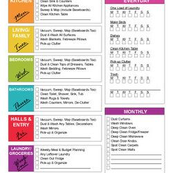 Smashing Free House Cleaning Schedule Template Printable Strength Household Planner Colored Checklist