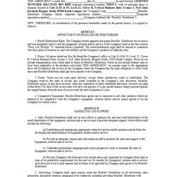 The Highest Standard Exclusive Distribution Agreement Template Free Awesome