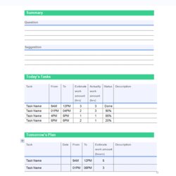 Exceptional Must Have Daily Work Report Template Free Download Templates Status