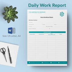 Worthy Daily Work Report Sheet