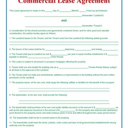 Legit Awesome Rental Property Agreement Contract Lease Commercial Template