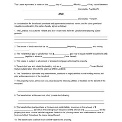 High Quality Free Commercial Lease Agreement Templates