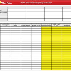 Smashing Household Budget Template Excel Word Pd Home Renovation