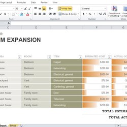 Superior Free Home Renovation Budget Template Excel Worksheet Financial Planning