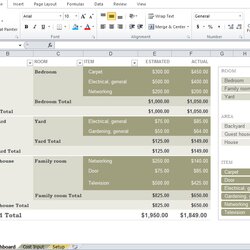 Outstanding Free Home Renovation Budget Template Excel Download