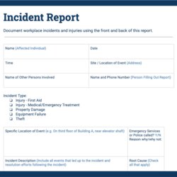 Exceptional Incident Report Samples To Help You Describe Accidents Template