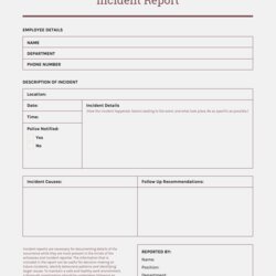 It Incident Report Template Professional