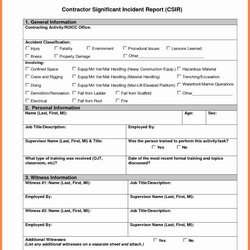 Supreme It Incident Report Template Word New Information Technology Form