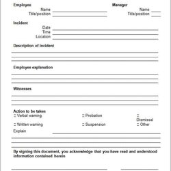 Terrific Incident Report Templates Word Excel Formats Template Employee Form Sample Printable Work Statement