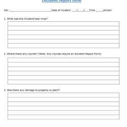 Perfect Incident Report Template Employee Police Generic